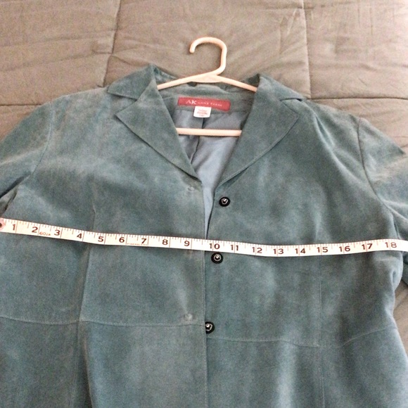 Anne Klein Blue Suede jacket-Size L - Picture 7 of 10